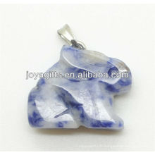 Pendentif de lapin de sodalite naturelle AAA Grade pour collier